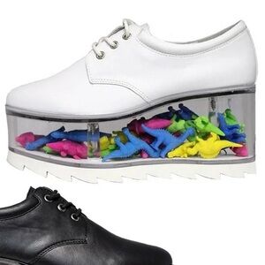 White YRU Qloud 2091 hollow platform shoe - sz 9